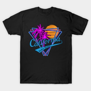 Retro 80s Style California Summer Beach T-Shirt